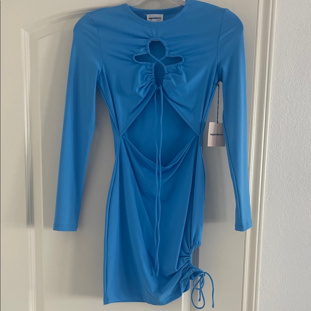 Superdown Vibrant Blue Long Sleeve Dress